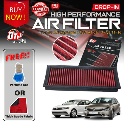 OTP Washable Drop In Air Filter VOLKSWAGEN TIGUAN PASSAT CC SCIROCCO JETTA GOLF GTI AUDI A3 Q3 TT TOURAN