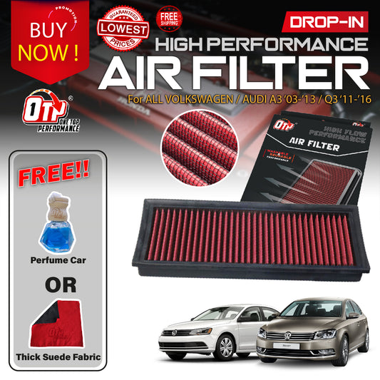 OTP Washable Drop In Air Filter VOLKSWAGEN TIGUAN PASSAT CC SCIROCCO JETTA GOLF GTI AUDI A3 Q3 TT TOURAN