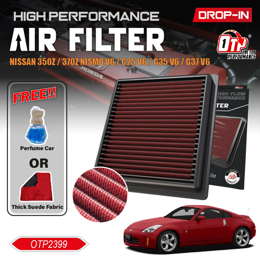 OTP Performance Drop In Air Filter Nissan Fairlady 350Z 370Z NISMO V6 G25 2.5 G35 3.5 G37 3.7 33-2399 Penapis Enjin