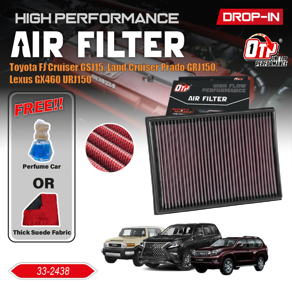 OTP Performance Drop in Air Filter Original Toyota FJ Cruiser GSJ15 33-2438  Penapis Udara Enjin Kereta