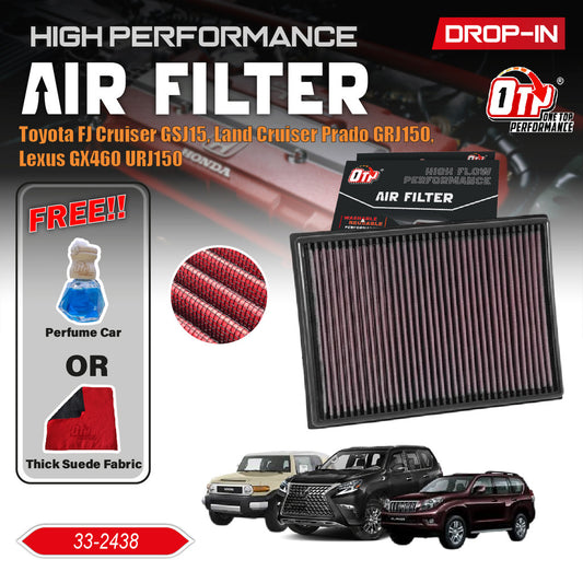 OTP Performance Drop in Air Filter Original Toyota FJ Cruiser GSJ15 33-2438  Penapis Udara Enjin Kereta