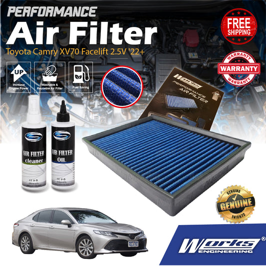 Works Engineering Drop In Toyota Camry XV70 Facelift 2.5V '22+ WS-RM-001 PERFORMANCE Element Enjin Engin Penapis Udara
