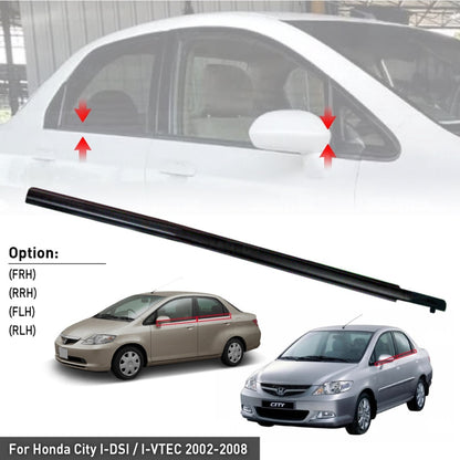 MTIS JAPAN HONDA CITY SEL IDSI I-VTEC '02-'08 DOOR GLASS MOULDING LINING RUBBER OUTER GLASS WINDOW GETAH CERMIN PINTU