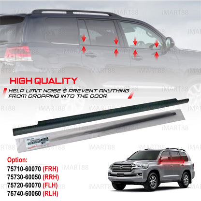 ORIGINAL TOYOTA LAND CRUISER LC200 Lexus LX570 08-2016 GLASS DOOR MOULDING SEAL RUBBER OUTER PINTU WINDOW GETAH TINGKAP