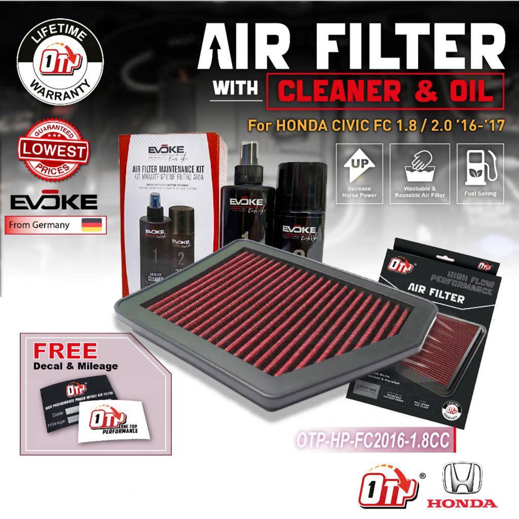 OTP Washable Drop In Air Filter Performance Honda Civic FC 1.8 non turbo 2016-2022 Enjin Engin Penapis Engine