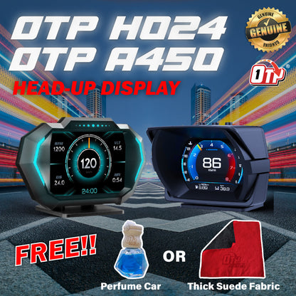 OTP-H024 A450 OBD2 Meter Gauge P24 OBD Speedometer Car GPS Alarm Speed Gauge display Hud Water temp RPM Turbo Boost HUD