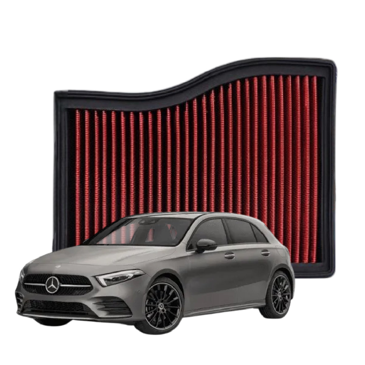 Works Engineering Air Filter Washable Suitable For Mercedes Benz A180 A200 1.3T 2018-2019 WS-FM016 (Red)