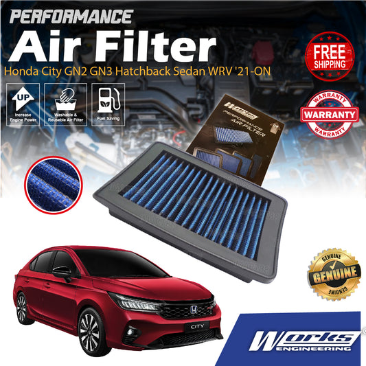 Works Engineering Drop In Air Filter Honda City GN2 GN3 Hatchback Sedan WRV '21-ON Element Enjin Engin Penapis Udara