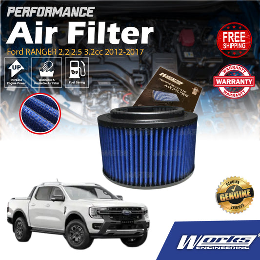 Works Engineering Drop In Air Filter Ford RANGER 2.2 2.5 3.2cc 2012-2017 Element Enjin Engin Penapis Cleaning