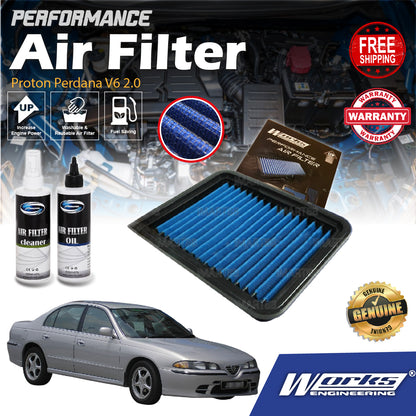 Proton Perdana V6 2.0 Perdana 2.0 L4 Air Filter Works Engineering Drop In Performance Penapis ADD HP+ Washable Udara