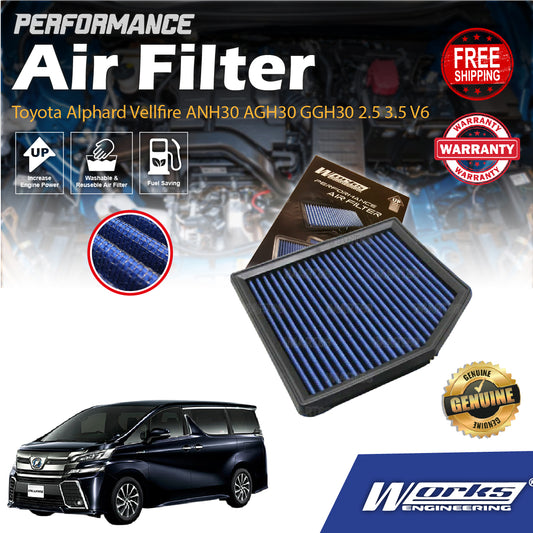 Works Engineering Air Filter Toyota Alphard Vellfire ANH30 AGH30 GGH30 2.5 3.5 V6 Executive Lounge ZG ZA SC Cleaner Oil