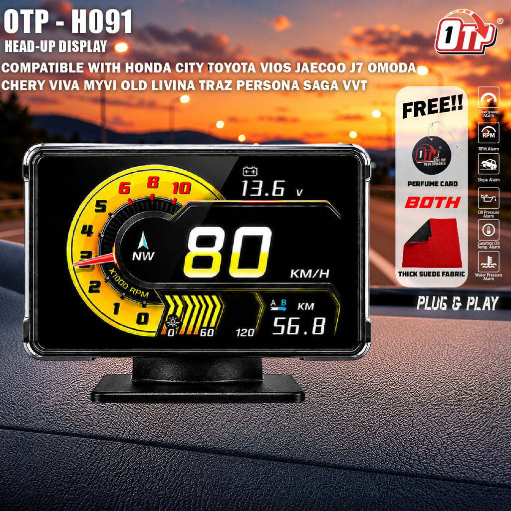 OTP H091 OBD2 METER SPEEDOMETER HONDA CITY TOYOTA VIOS JAECOO J7 OMODA CHERY TRAZ ATIVA WATER TEMP OIL ALZA IRIZ SAGA MC