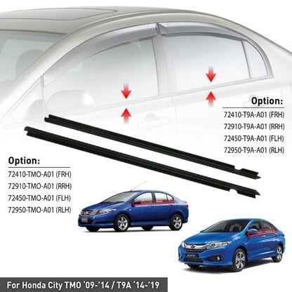 ORIGINAL HONDA CITY GLASS DOOR MOULDING 09-19 SEAL RUBBER OUTER STRIP WINDOW GETAH LUAR TINGKAP TMO T9A 72410-T9A-T01