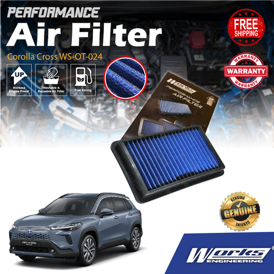 Works Engineering Drop In Air Filter Toyota Corolla Cross WS-OT-024 PERFORMANCE Enjin Engin Penapis Udara POWER