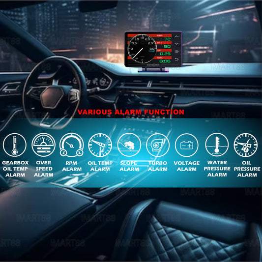OTP-XS P2 OBD2 Meter Gauge Meter OBD Meter Car GPS Alarm Speed Gauge display Hud Water temp RPM Turbo Boost HUD